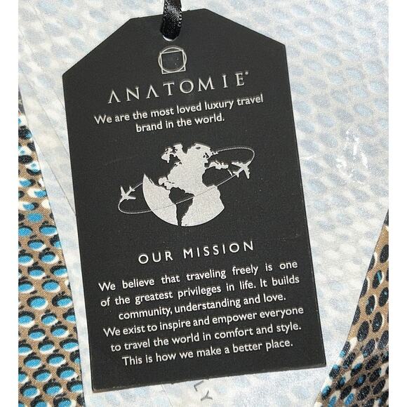 NWT Anatomie Faux Wrap Printed Marine Reptile Plaid Stretch Dress Women's Large - Picture 6 of 7